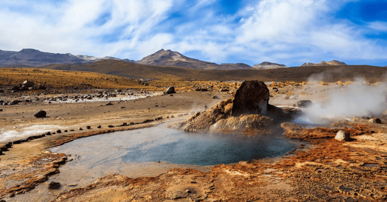Steam rising from the geyser field of the Atacama Desert near Nayara Alto Atacama