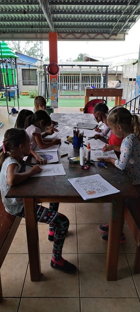 Children at Hogarcito San Juan Bosco during a supervised activity