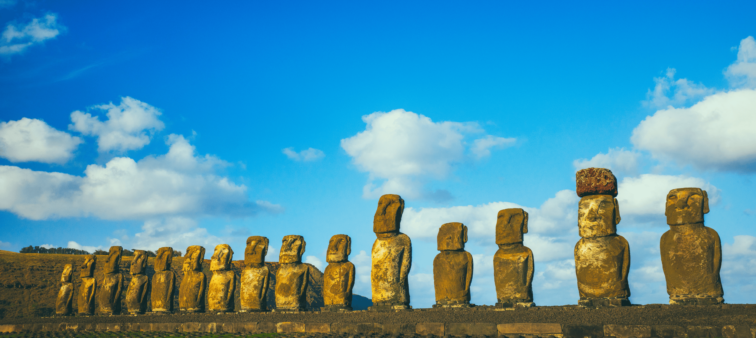 Moai statues at Ahu Tongariki on Rapa Nui