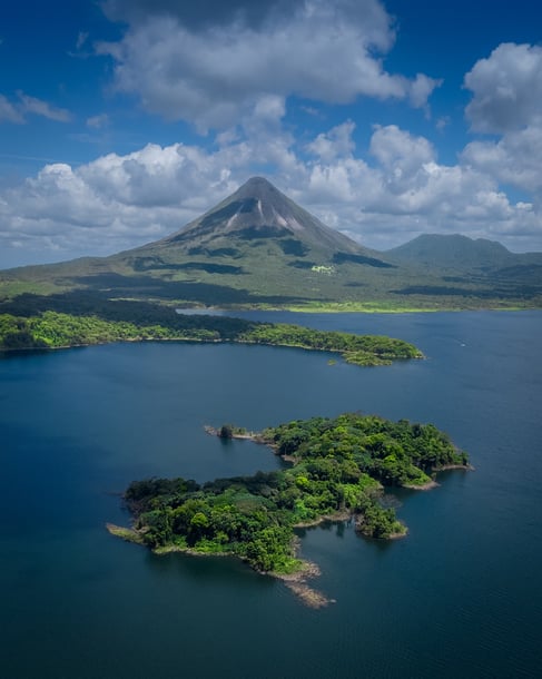 Arenal Volcano rising above the rainforest in northern Costa Rica