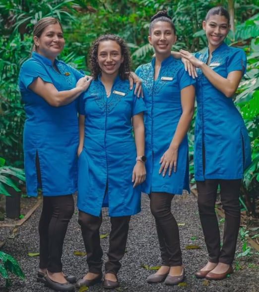 Members of Nayara's team from the La Fortuna community in Costa Rica's Arenal region