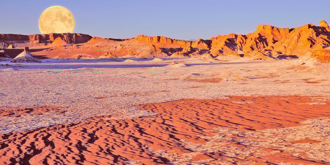 Atacama desert moon and stars
