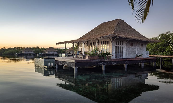 Sunrise from the deck of an overwater villa at Nayara Bocas del Toro