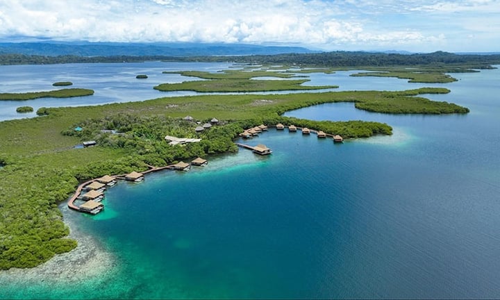 The colorful waterfront of Bocas Town, gateway to the Bocas del Toro archipelago