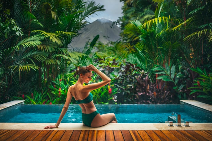 Private villa plunge pool at Nayara Springs in Arenal