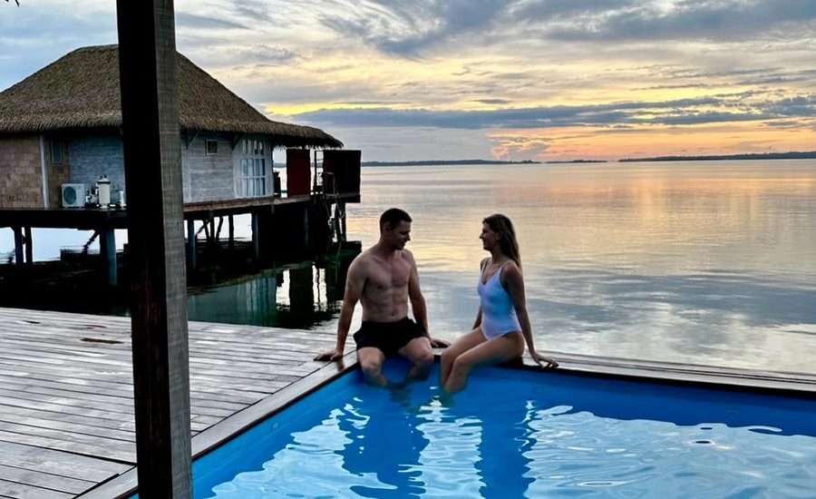 Couple at Nayara Bocas del Toro overwater villa