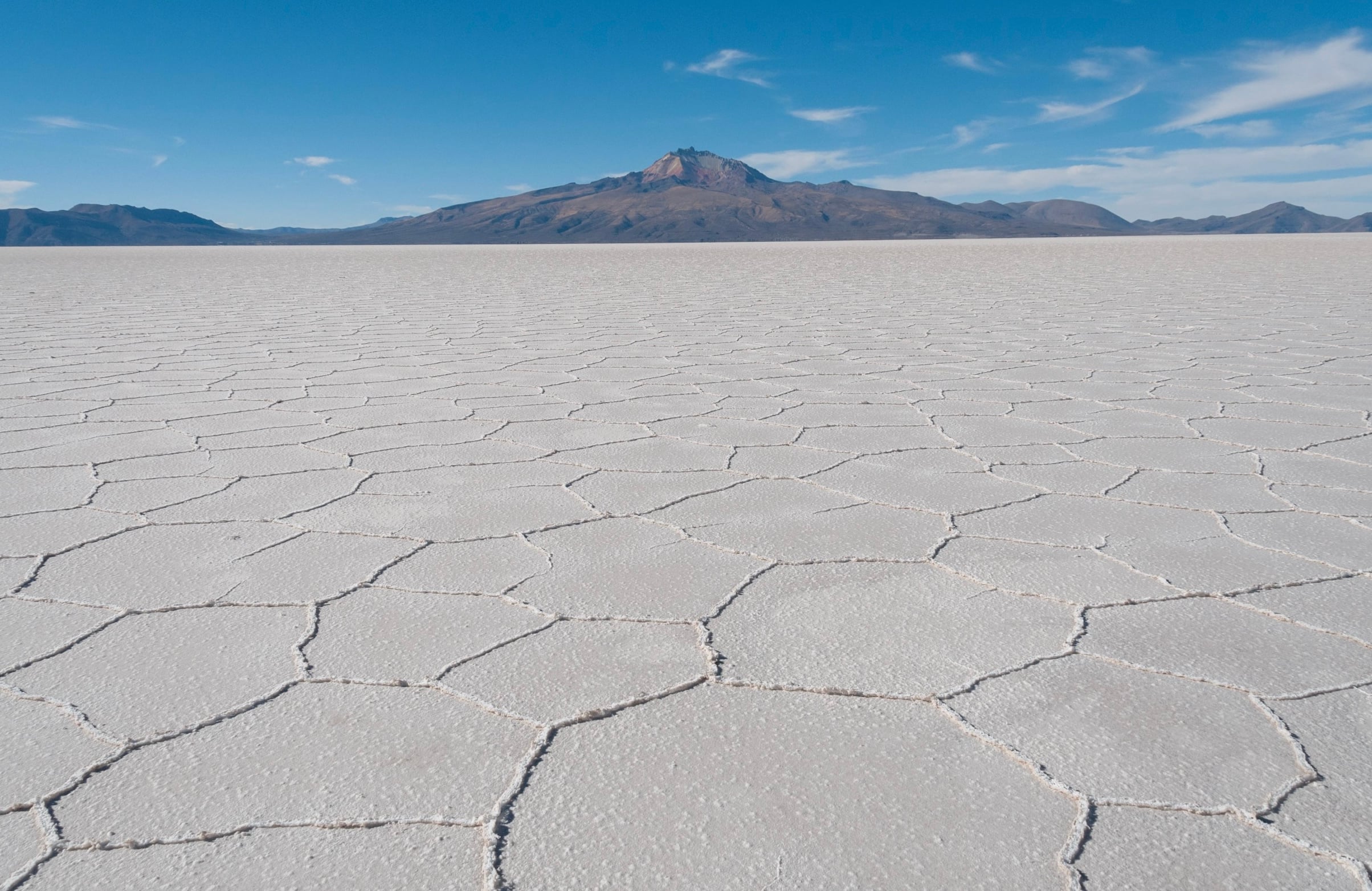 High-altitude landscape on the journey from the Atacama toward Uyuni